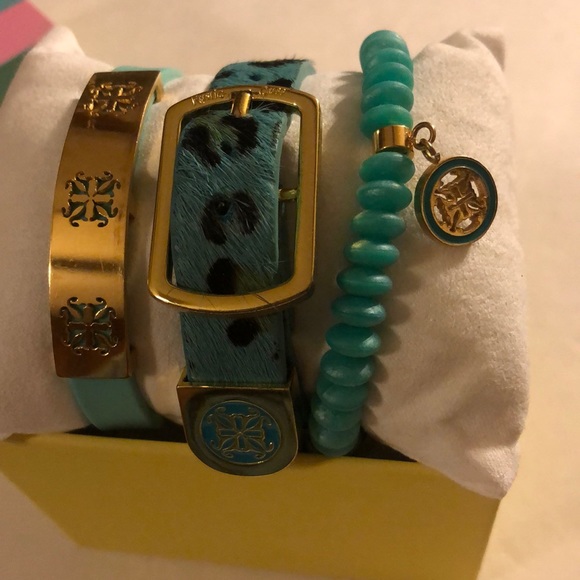 Turquoise & Gold Rustic Cuff - Picture 1 of 4